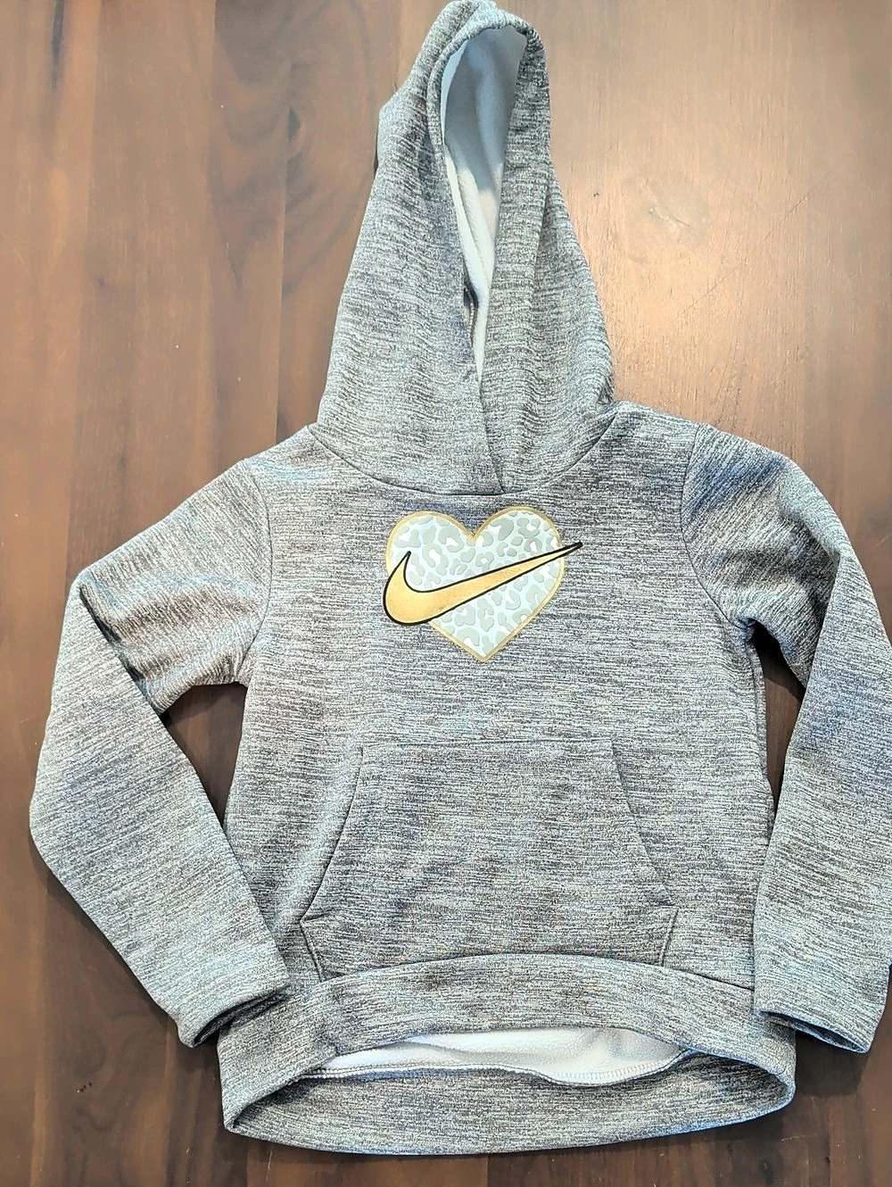 Nike Kids Heart Swoosh Hoodie Gray Girls 4T